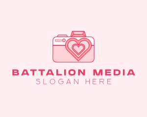 Pink Heart Camera logo design