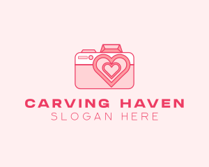 Pink Heart Camera logo design