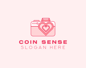 Pink Heart Camera logo design