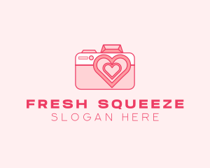 Pink Heart Camera logo design