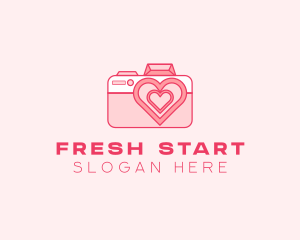 Pink Heart Camera logo design