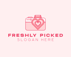 Pink Heart Camera logo design