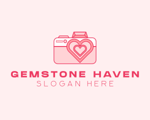 Pink Heart Camera logo design