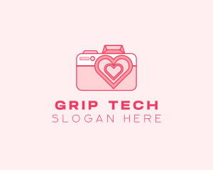 Pink Heart Camera logo design