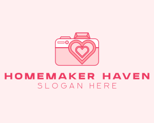 Pink Heart Camera logo design