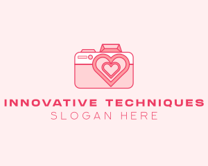 Pink Heart Camera logo design