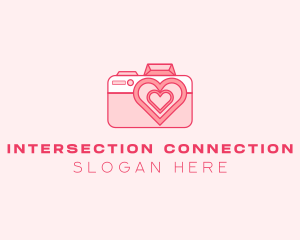 Pink Heart Camera logo design