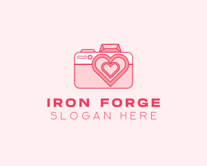 Pink Heart Camera logo design