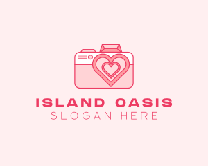 Pink Heart Camera logo design