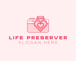 Pink Heart Camera logo design