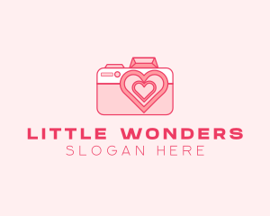 Pink Heart Camera logo design