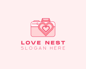 Pink Heart Camera logo design