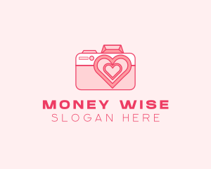 Pink Heart Camera logo design