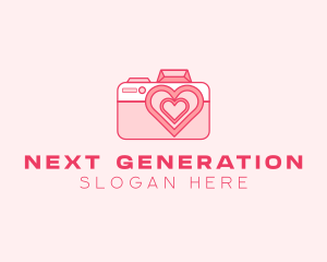 Pink Heart Camera logo design