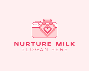 Pink Heart Camera logo design