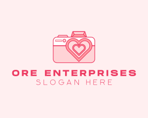 Pink Heart Camera logo design