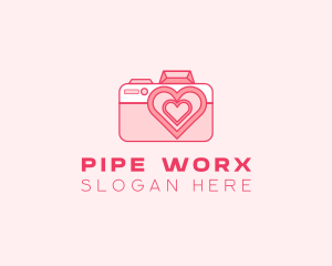 Pink Heart Camera logo design