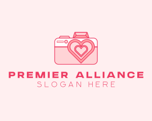 Pink Heart Camera logo design