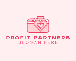 Pink Heart Camera logo design