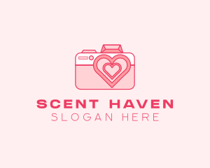 Pink Heart Camera logo design