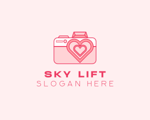 Pink Heart Camera logo design