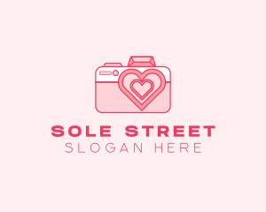 Pink Heart Camera logo design