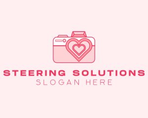 Pink Heart Camera logo design