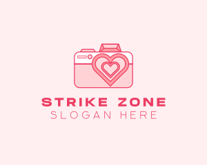 Pink Heart Camera logo design