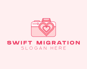 Pink Heart Camera logo design