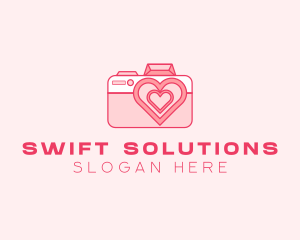 Pink Heart Camera logo design