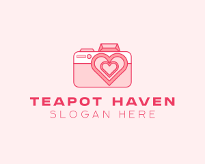 Pink Heart Camera logo design