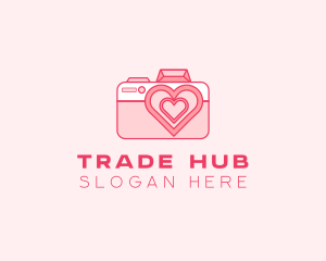 Pink Heart Camera logo design