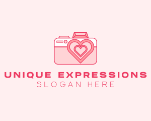 Pink Heart Camera logo design