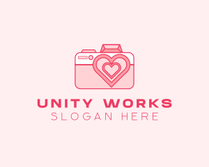 Pink Heart Camera logo design