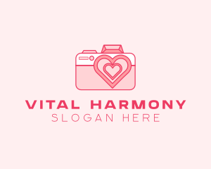 Pink Heart Camera logo design