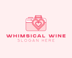 Pink Heart Camera logo design