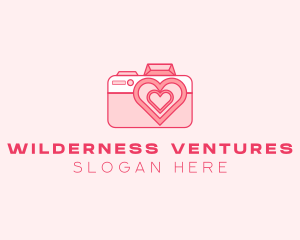 Pink Heart Camera logo design