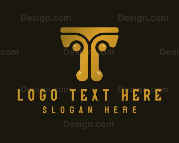 Creative Pillar Letter T Logo