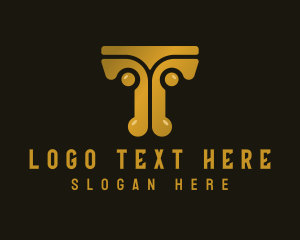 Creative Pillar Letter T logo