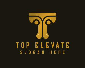 Creative Pillar Letter T logo design