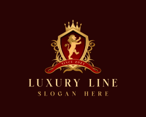 Luxury Lion Crown logo design