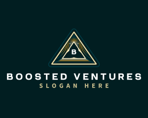 Cyber Pyramid Triangle logo design