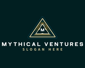 Cyber Pyramid Triangle logo design