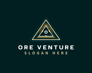 Cyber Pyramid Triangle logo design