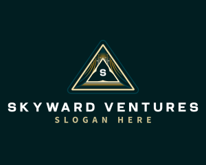 Cyber Pyramid Triangle logo design