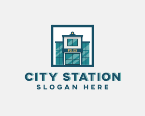 Police Station Building logo design