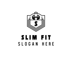 Dumbbell Gym Weightlifter logo design