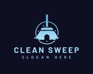 Clean House Broom logo design