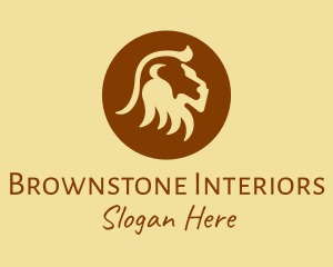 Brown Wild Lion logo design