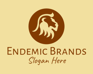 Brown Wild Lion logo design